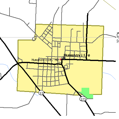Humansville map