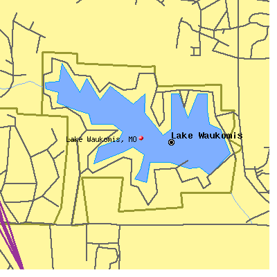 Lake Waukomis map