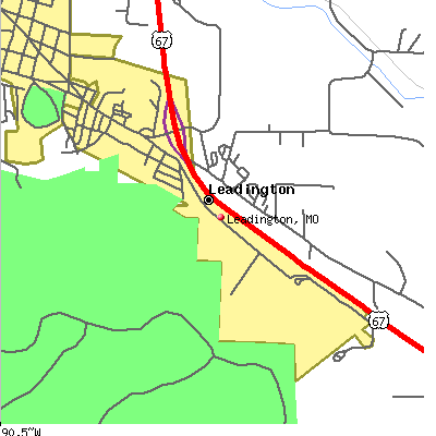 Leadington map