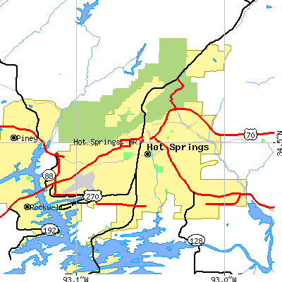 Hot Springs map