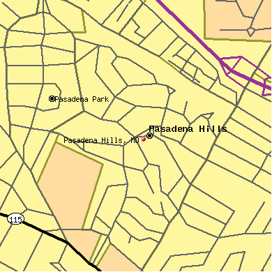 Pasadena Hills map