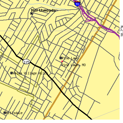 Pine Lawn map