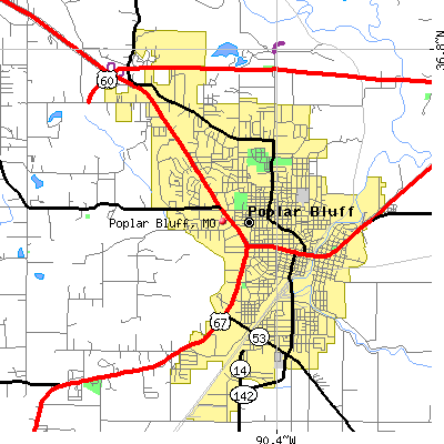 Poplar Bluff map