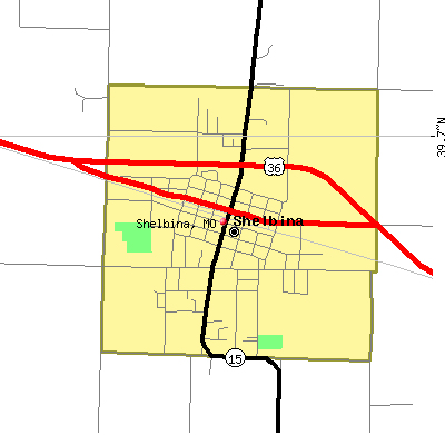 Shelbina map