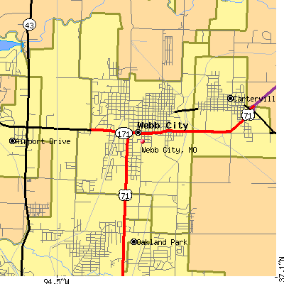 Webb City map