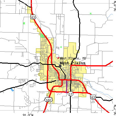 West Plains map