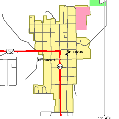 Broadus map