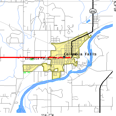 Columbia Falls map
