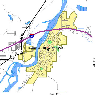 Glendive map