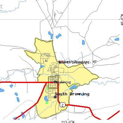 North Browning map