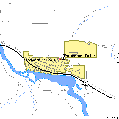 Thompson Falls map