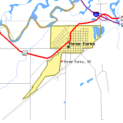 Three Forks map