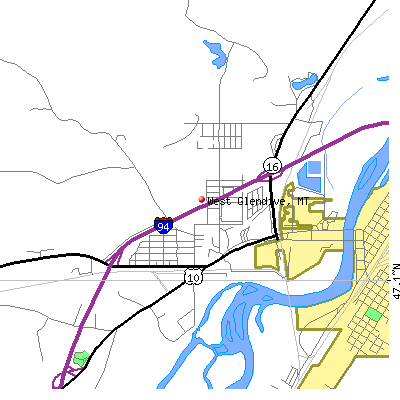 West Glendive map