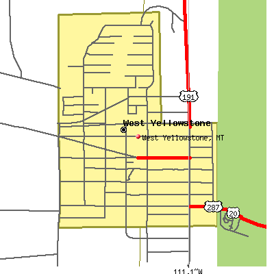 West Yellowstone map