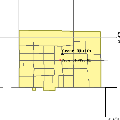 Cedar Bluffs map
