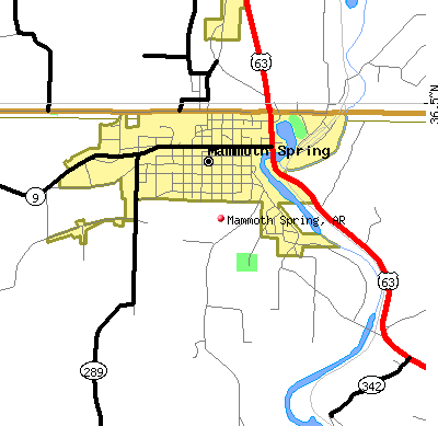 Mammoth Spring map