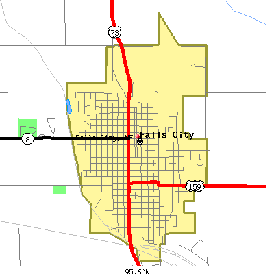 Falls City map