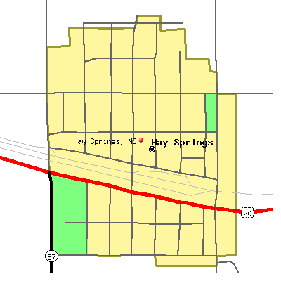 Hay Springs map