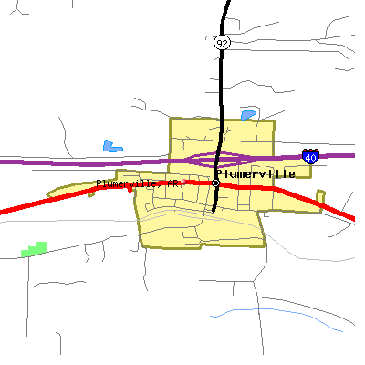 Plumerville map