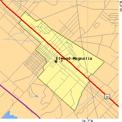 Elwood-Magnolia map