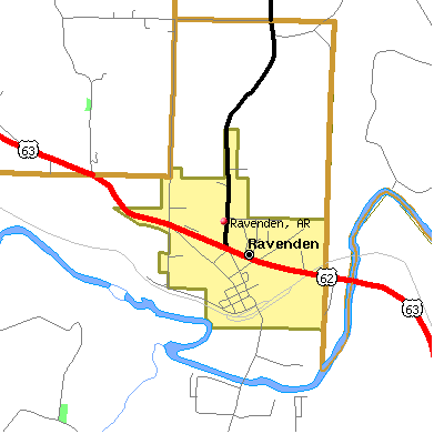 Ravenden map