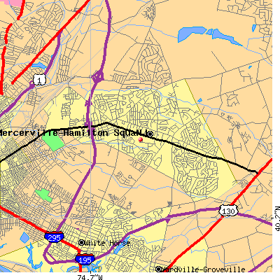 Mercerville-Hamilton Square map