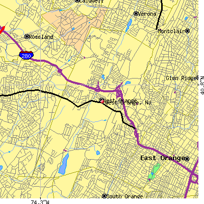 West Orange map