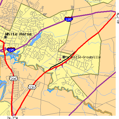 Yardville-Groveville map