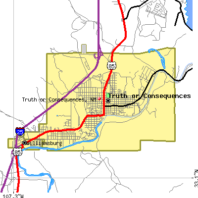 Truth or Consequences map