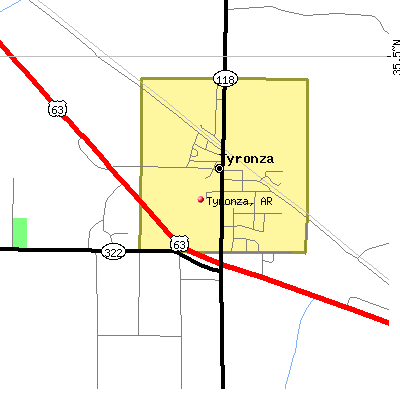 Tyronza map