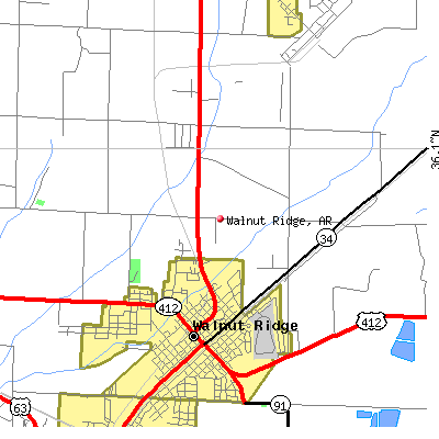 Walnut Ridge map