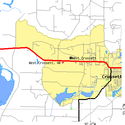 West Crossett map