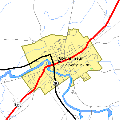 Gouverneur map