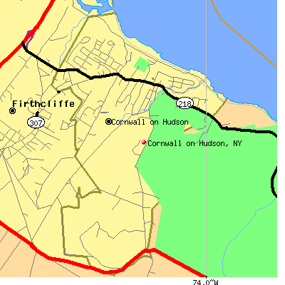 Cornwall on Hudson map