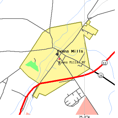 Evans Mills map