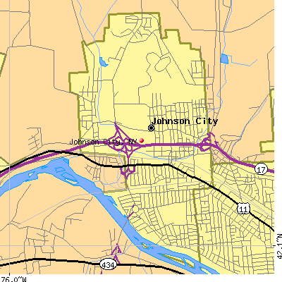 Johnson City map