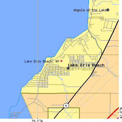 Lake Erie Beach map