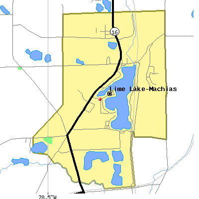 Lime Lake-Machias map