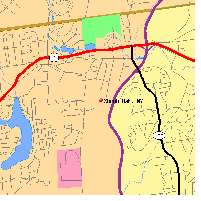 Shrub Oak map
