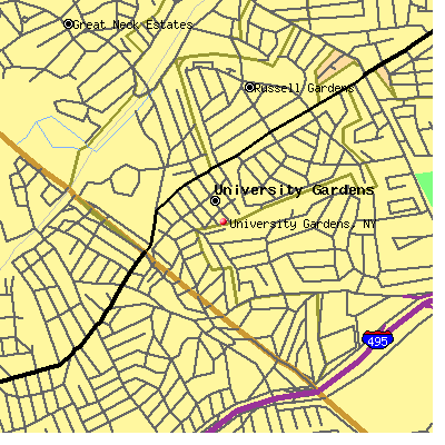 University Gardens map