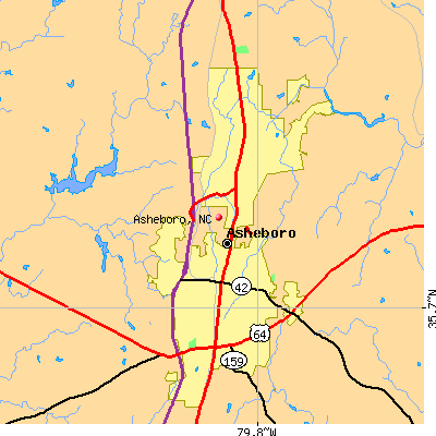 Asheboro map