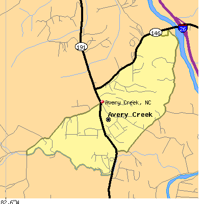 Avery Creek map