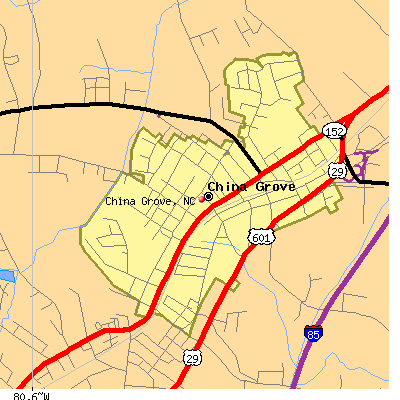 China Grove map