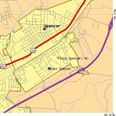 East Spencer map