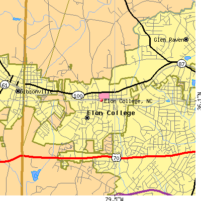 Elon College map