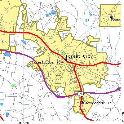 Forest City map