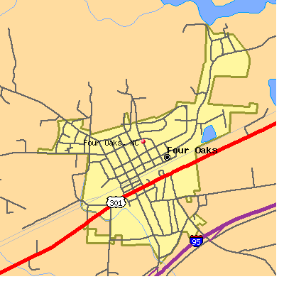 Four Oaks map
