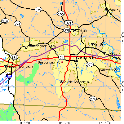 Gastonia map