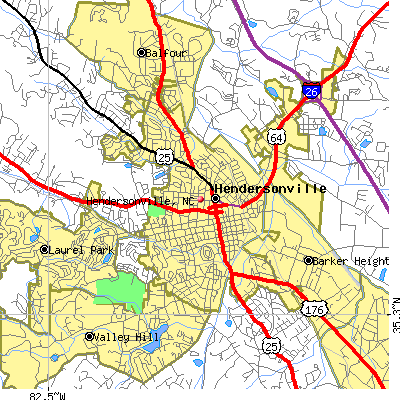 Hendersonville map