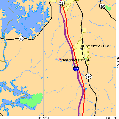 Huntersville map